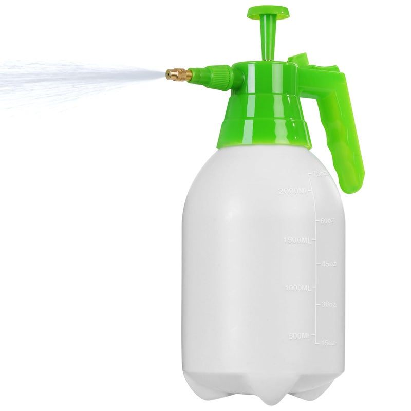 MaxWorks 51021 Hand Pump Sprayer Bottle 2L 0.5 Gal for Garden Indoor Outdoor Home with Adjustable Brass Nozzle of Mist Setting with Lock Switch - Image 1