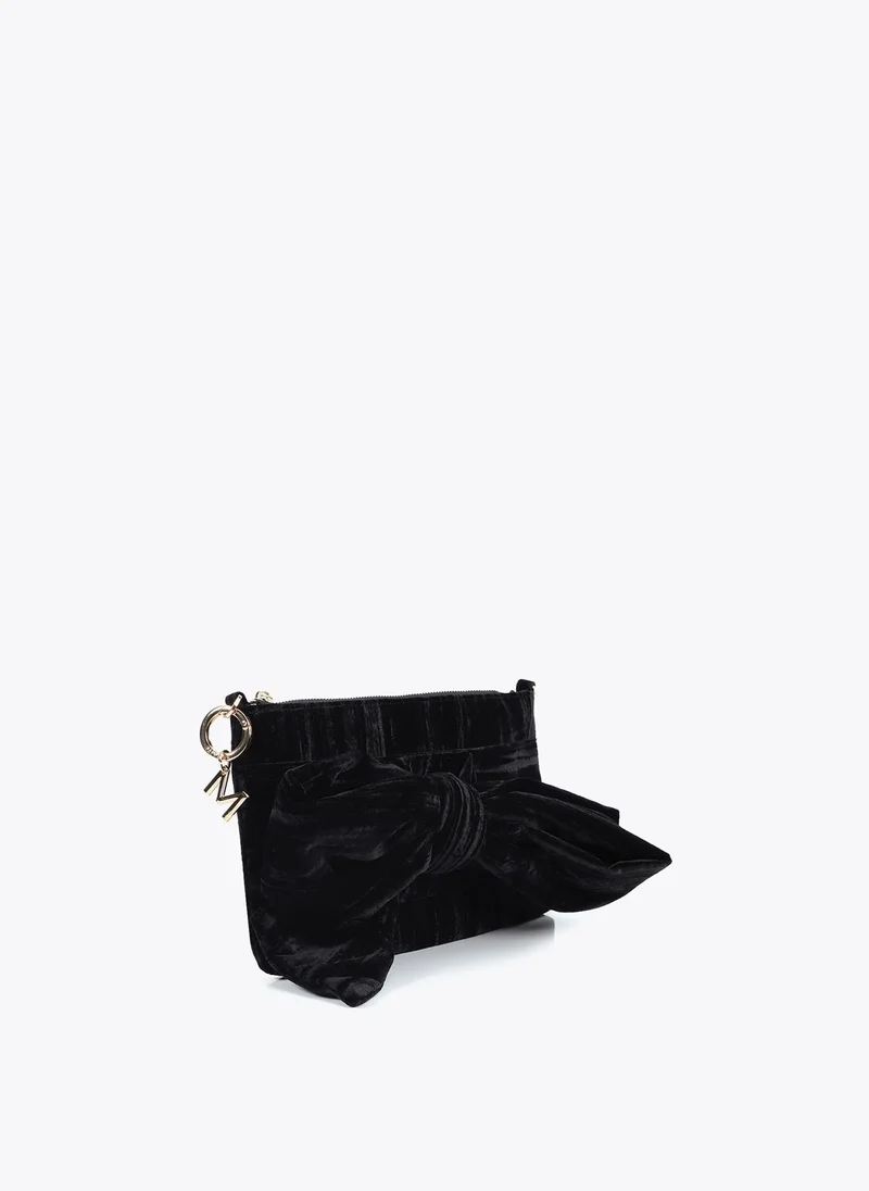 Lola Casademunt Velvet Handbag with Front Bow