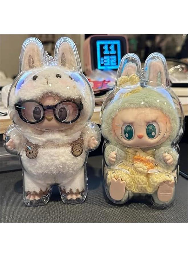 Arabest Labubu Case Protective Case for Labubu Plush Doll Keychain Acrylic Display Case Clear Cover for Figure Plastic PVC Storage Box (Standing)  - Image 2