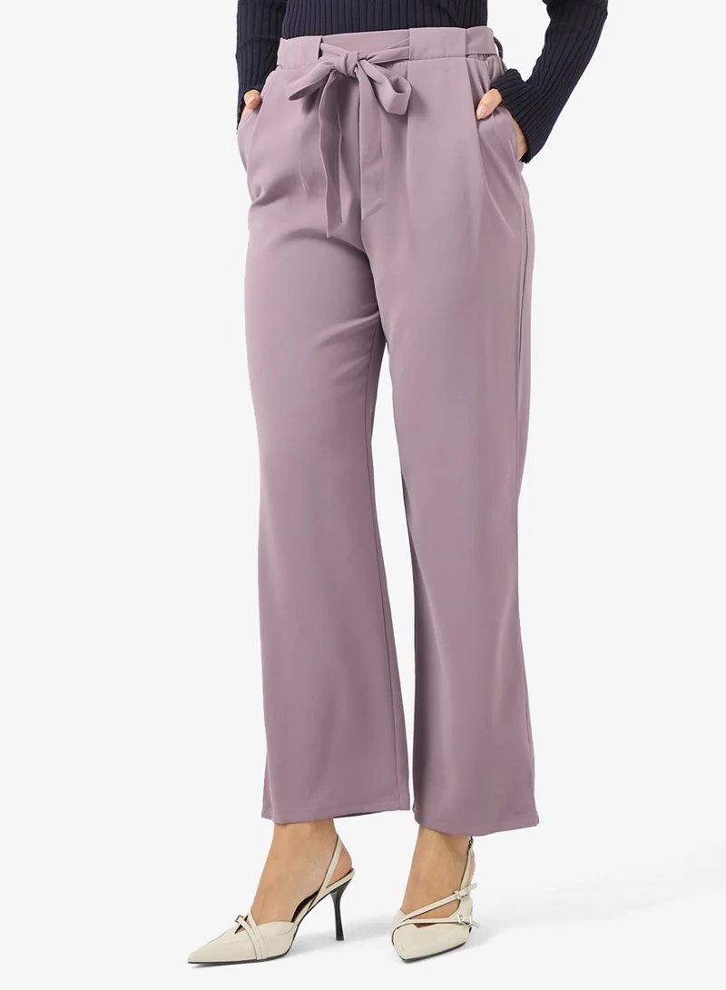Detachable Belt Straight Fit Pants