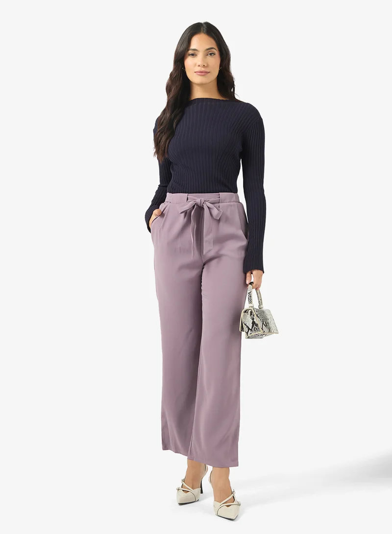 BCBG Detachable Belt Straight Fit Pants