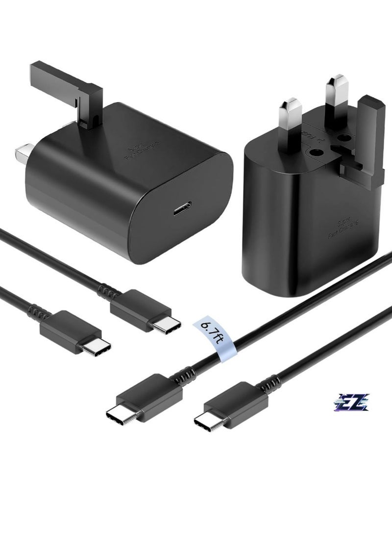 Gravity Super Fast Samsung Charger ‚Äì USB-C Plug & 6 Feet Cable, Wall Charger for Samsung Galaxy S24 Ultra, S24, S24+, S23, S22, S21, A Series, and More - Image 1