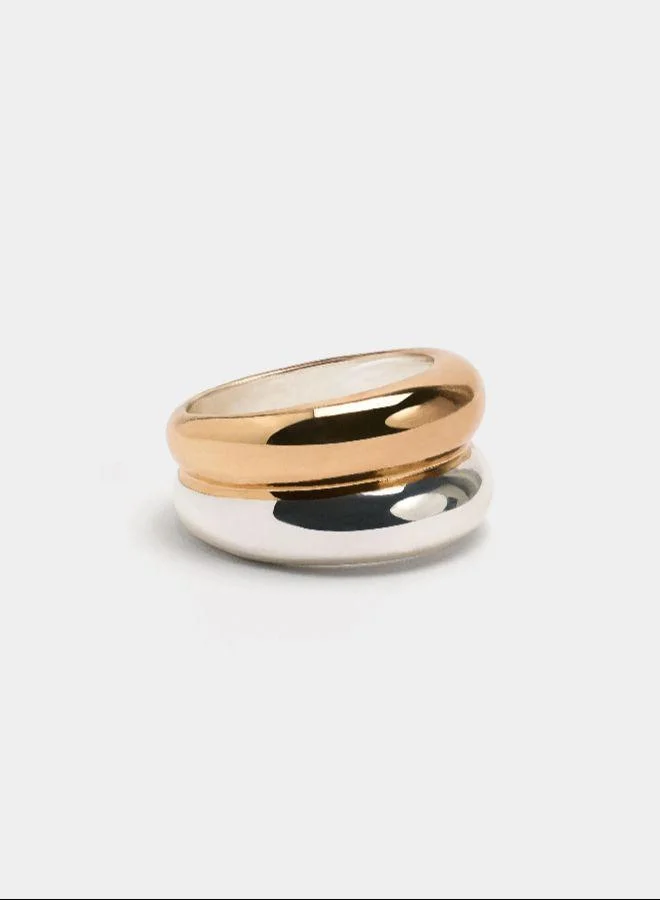PARFOIS Multicolour Double bicolor ring for Women | Best Price UAE