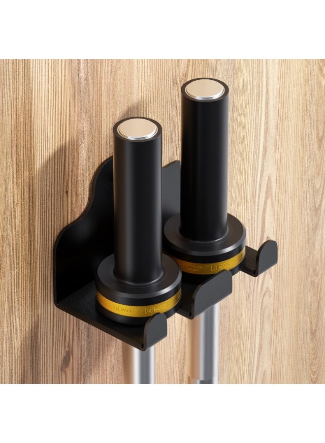 KISSUN Olympic Barbell Hanger,Garage Gym Bar Wall Rack,Vertical Barbell Mount Rack,Black Powder Coated,Space Saving Commercial or Home Gym Accessory,Holds Under 33mm Bar Size - Image 2