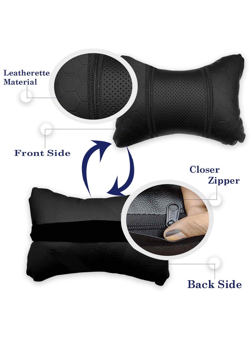 Adroitz AdroitZ Black Football Design Car Neck Rest Cushion with Adjustable Straps_1561  - Image 2