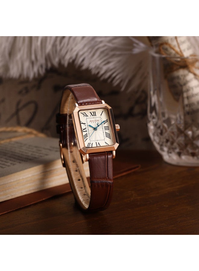 Julius Women'S Watch Vintage Square Dial Fashion Trend Style Student Ladies Watch - Image 1