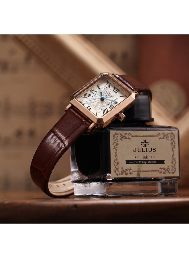 Julius Women'S Watch Vintage Square Dial Fashion Trend Style Student Ladies Watch - Image 2