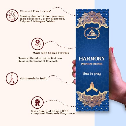 TwoHands Harmony Rose Incense Sticks | Long-Lasting Rose Oudh Agarwood Fragrance Agarbatti | for Daily Pooja, Home Freshness, Yoga, Meditation & Rituals | 50g Pack (Approx. 27 Sticks) - Image 5