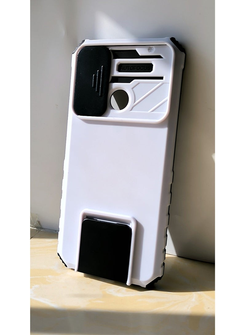 TEAM LUXURY Xiaomi Redmi 9C / 10A 4G Mobile Phone Case Cover, Innovative Telescopic Bracket, Sliding Protection Camera Window, Bumper Shockproof Phone Back Cover - Image 1