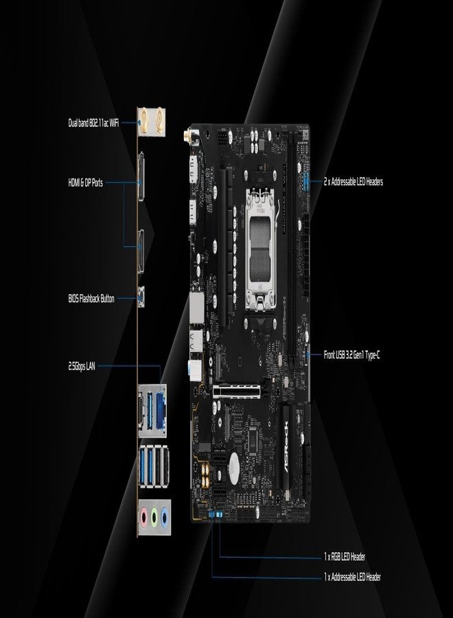 أسروك لوحة أم ASRock A620AM-X WiFi Micro-ATX | مقبس AMD AM5 | تدعم معالجات Ryzen 9000/8000/7000 | ذاكرة DDR5 بتردد 8000+ مع إمكانية كسر السرعة | واي فاي 5 | منفذ LAN بسرعة 2.5 جيجابت | إمكانية استعادة BIOS - Image 3