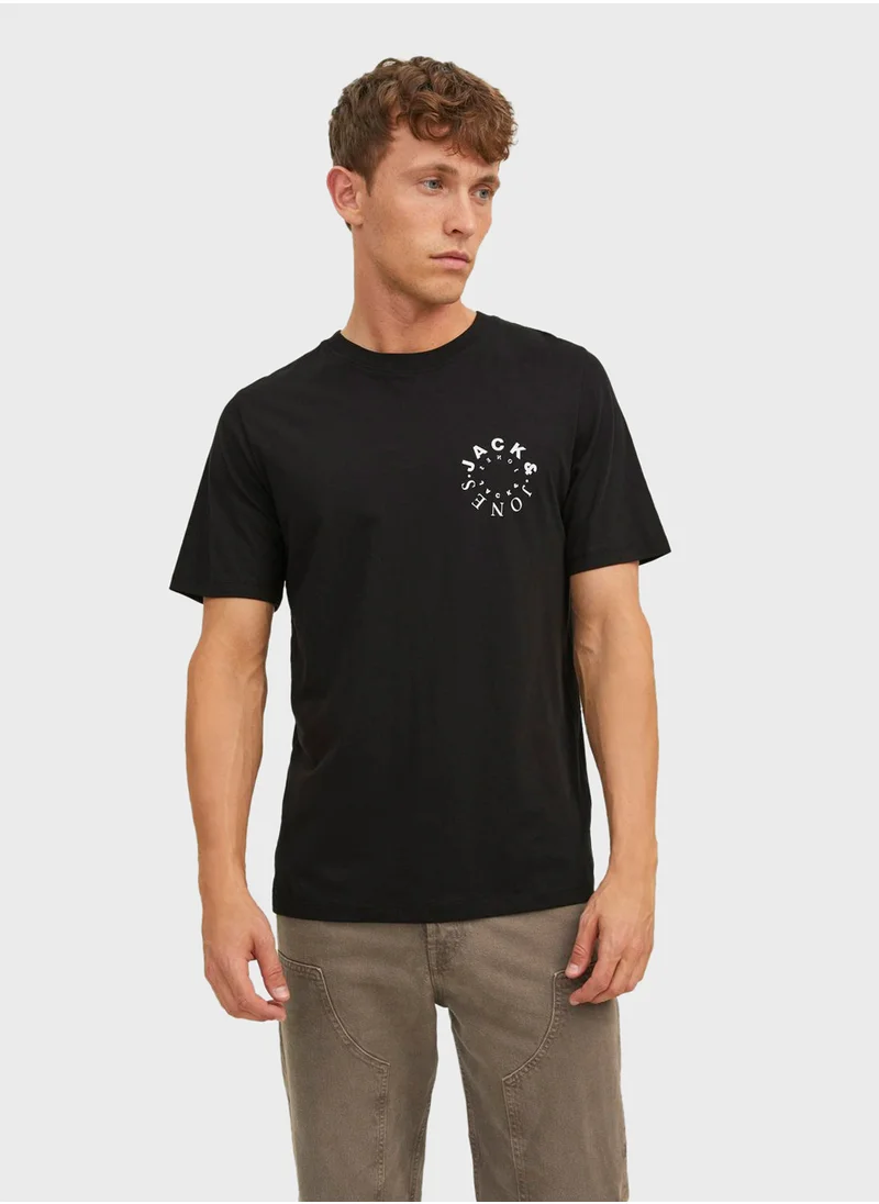 جاك اند جونز Graphic Crew Neck T-Shirt