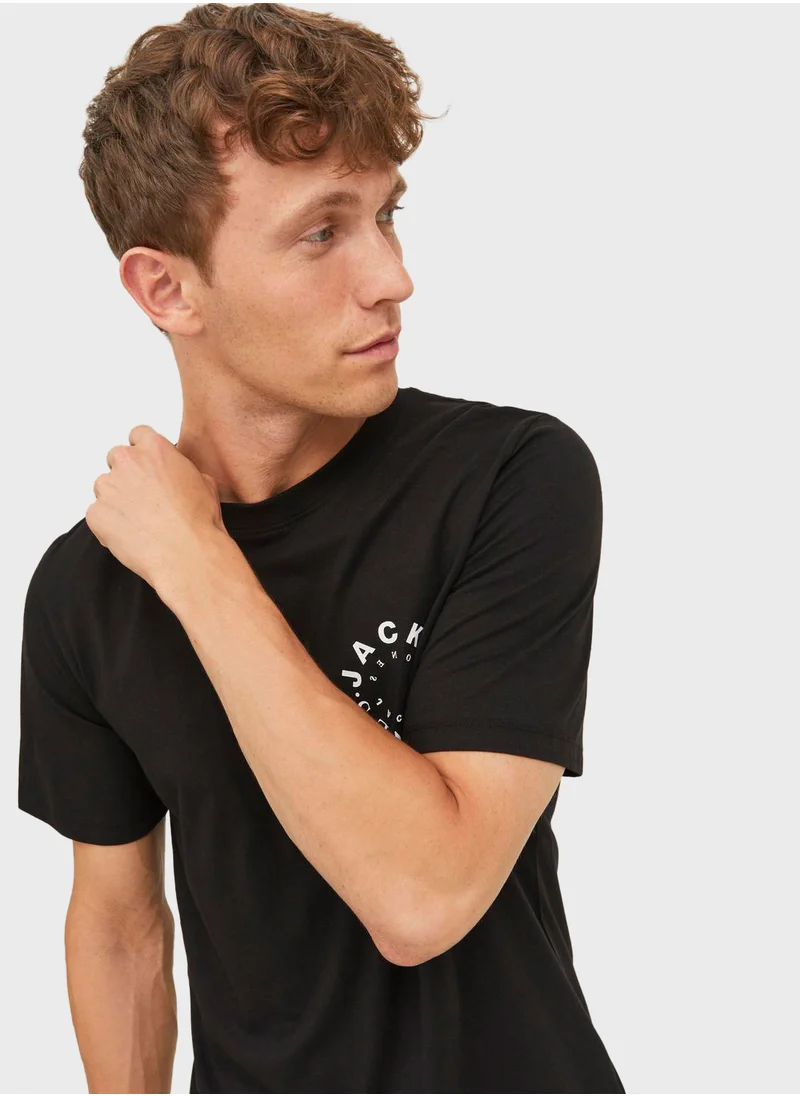 جاك اند جونز Graphic Crew Neck T-Shirt