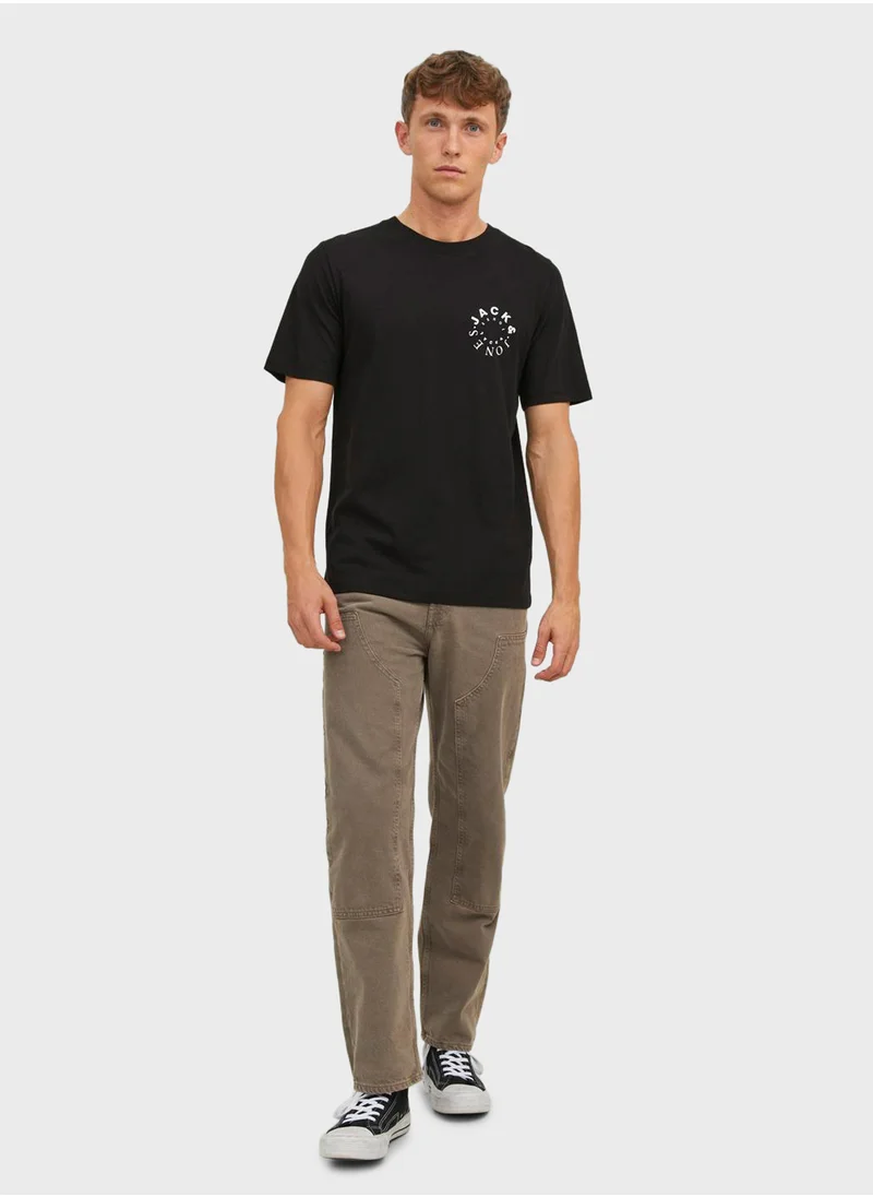 جاك اند جونز Graphic Crew Neck T-Shirt