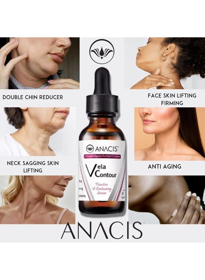 Anacis Neck Firming and Tightening, Lifting V line Serum, Chin contouring, Reduce Appearance of Double Chin, Loose and Sagging Skin. Vela Contour 30 Ml - Image 2