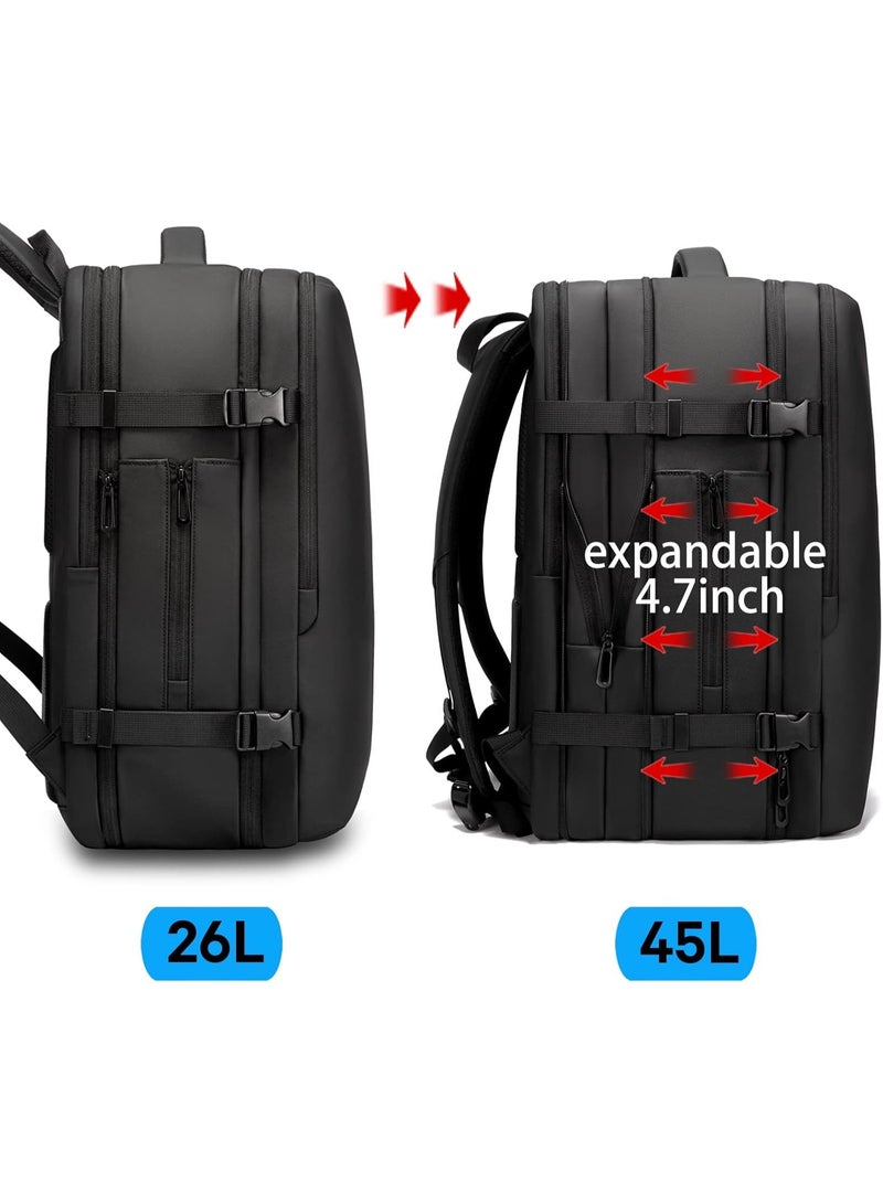 BANGE 45L Expandable Travel Backpack for Men, Large Laptop Backpack Fits 17.3 Inch, Flight Approved Carry On Bag, Business & Personal Item Travel Backpack - Image 5