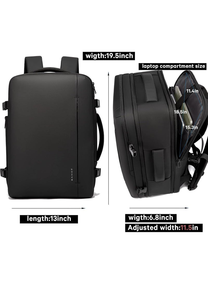 BANGE 45L Expandable Travel Backpack for Men, Large Laptop Backpack Fits 17.3 Inch, Flight Approved Carry On Bag, Business & Personal Item Travel Backpack - Image 4