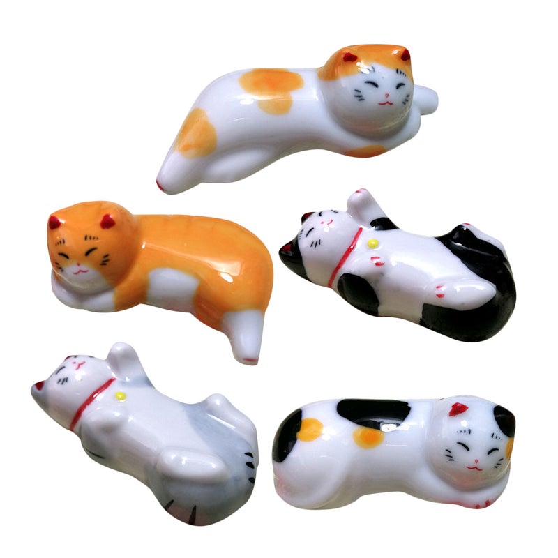 10 pcs Chopsticks Rests Ceramic Chopstick Rack Small Chopsticks Rests Cartoon Cat Chopstick Rests - Image 3