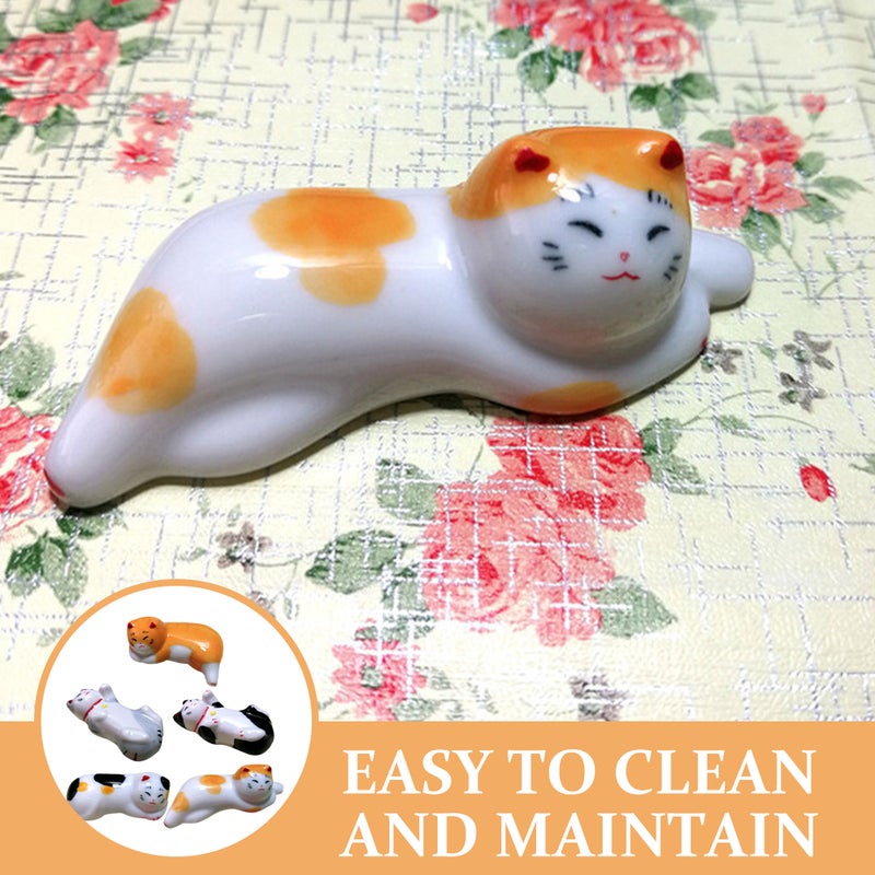 10 pcs Chopsticks Rests Ceramic Chopstick Rack Small Chopsticks Rests Cartoon Cat Chopstick Rests - Image 2
