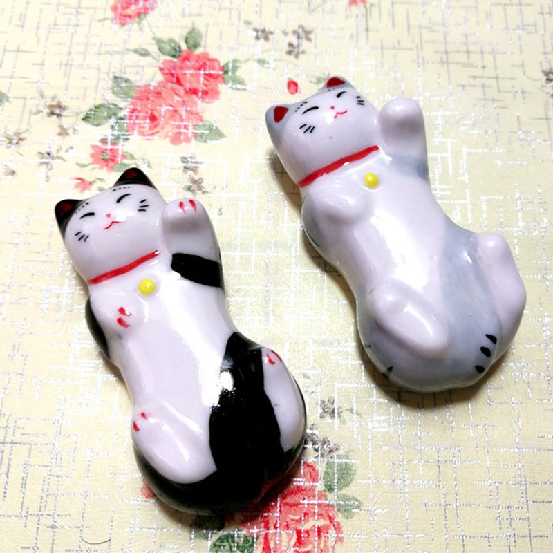 10 pcs Chopsticks Rests Ceramic Chopstick Rack Small Chopsticks Rests Cartoon Cat Chopstick Rests - Image 5