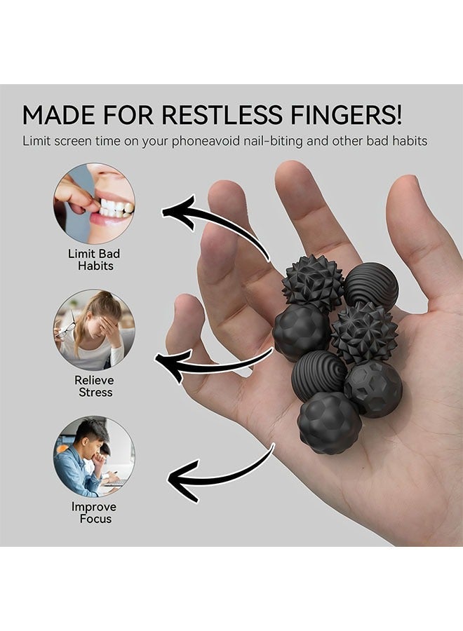 سيليكون المغناطيسي مجموعة الكرة الضغط - الكبار الحسية مهدئا لعبة ، والتعاقد المحمولة تخفيف القلق ، متعة نسيج الأسطوانة هدية السفر - Image 3
