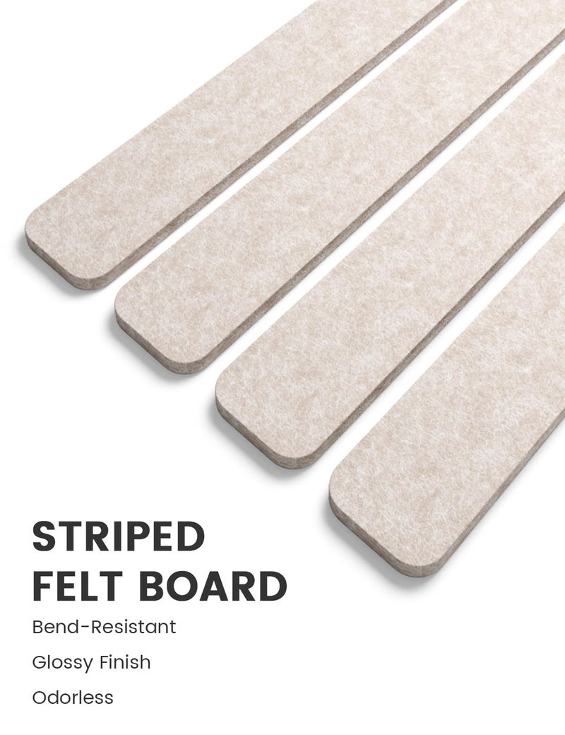 Fluxynara Cork Board Alternative Felt Strip Board 5-Pack 13"x2", Office Pin Board with 35 Push Pins, Adhesive Install for Bedroom Door & Home Office(Oatmeal) - Image 3