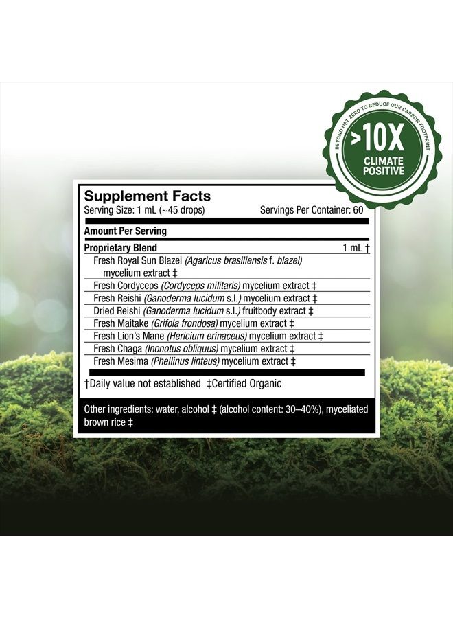 Host Defense , Stamets 7 Extract, Daily Immune Support, Mushroom Supplement with Lion's Mane and Reishi, Plain, 1 fl oz - Image 3