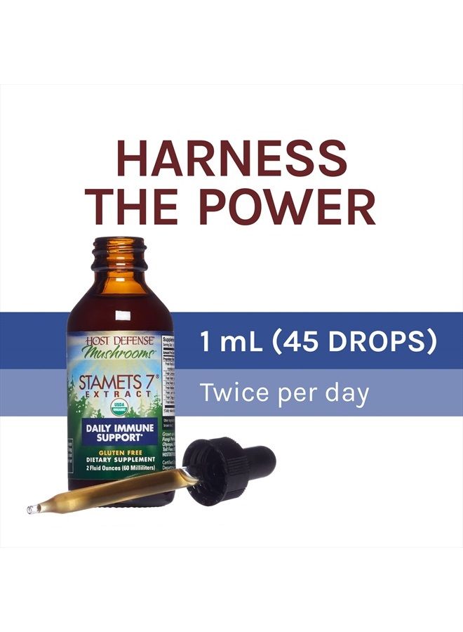 Host Defense , Stamets 7 Extract, Daily Immune Support, Mushroom Supplement with Lion's Mane and Reishi, Plain, 1 fl oz - Image 5
