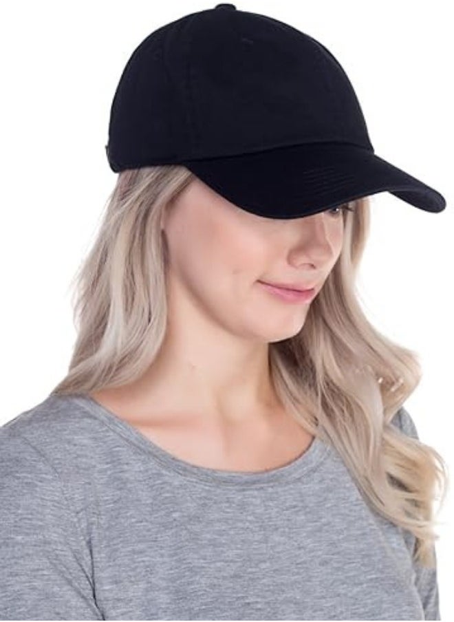 SARAOONT - 100% Cotton Black Baseball Dad Cap - Adjustable Size Hat for Running, Workouts, and Outdoor Activities - Baseball Cap for Men and Women - Image 1