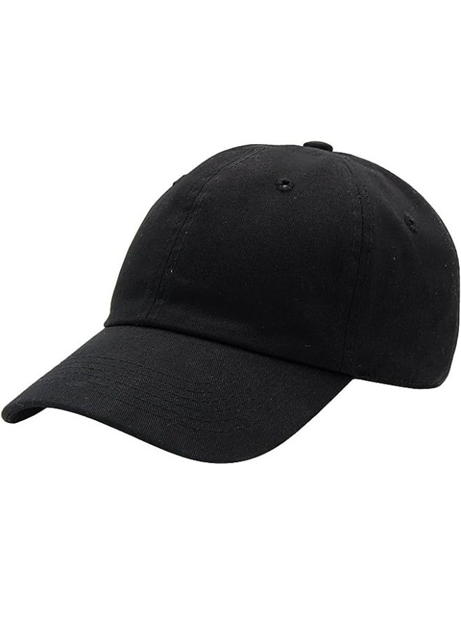 SARAOONT - 100% Cotton Black Baseball Dad Cap - Adjustable Size Hat for Running, Workouts, and Outdoor Activities - Baseball Cap for Men and Women - Image 1