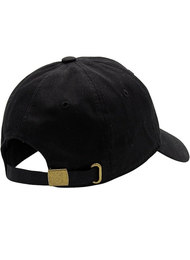 SARAOONT - 100% Cotton Black Baseball Dad Cap - Adjustable Size Hat for Running, Workouts, and Outdoor Activities - Baseball Cap for Men and Women - Image 1