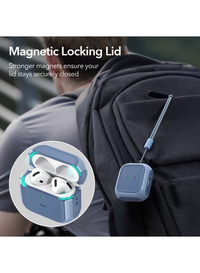 اي اس ار ESR for AirPods 4 Case, Compatible with AirPods 4th Generation Case (2024) (USB-C), Compatible with MagSafe, Drop Protection Cover with Lanyard, Magnetic Lid Lock, Orbit Hybrid Series blue - Image 3