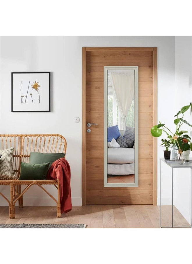 Decorhills - Vertical Wall Mount Mirror with PVC Frame, Full-Length Dressing Mirror for Bedroom, Bathroom, Living Room, Makeup & Vanity Mirror, Large Home & Office Wall Mirror, White 36x126cm - Image 1