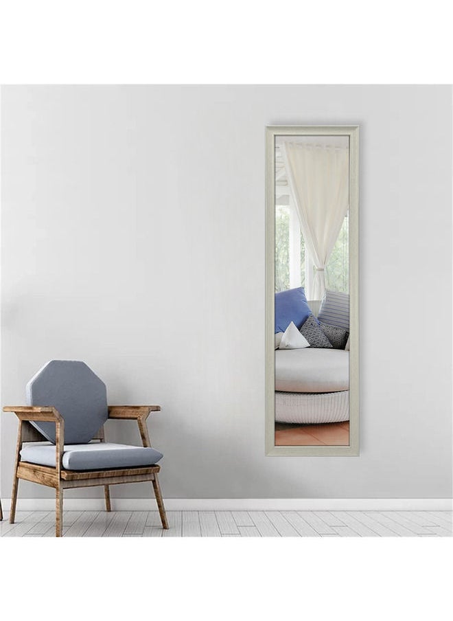 Decorhills - Vertical Wall Mount Mirror with PVC Frame, Full-Length Dressing Mirror for Bedroom, Bathroom, Living Room, Makeup & Vanity Mirror, Large Home & Office Wall Mirror, White 36x126cm - Image 1