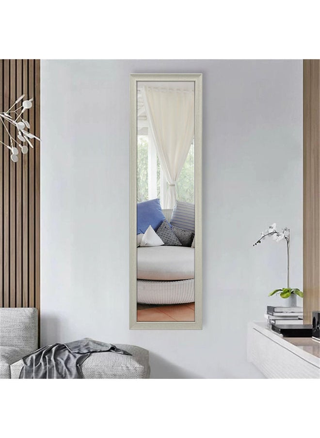 Decorhills - Vertical Wall Mount Mirror with PVC Frame, Full-Length Dressing Mirror for Bedroom, Bathroom, Living Room, Makeup & Vanity Mirror, Large Home & Office Wall Mirror, White 36x126cm - Image 1