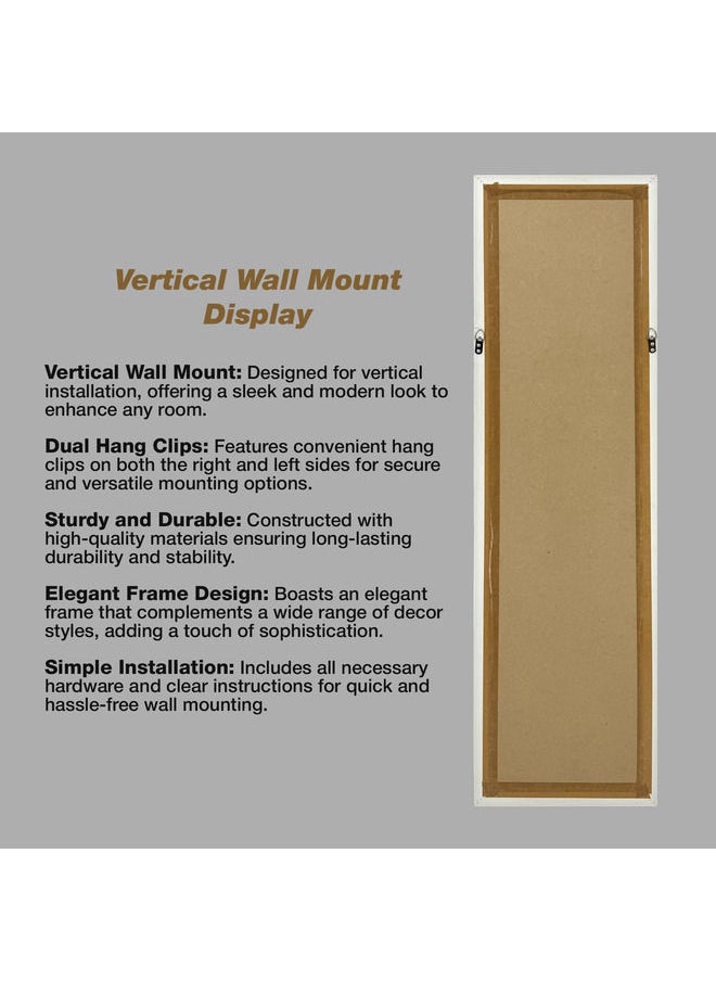 Decorhills - Vertical Wall Mount Mirror with PVC Frame, Full-Length Dressing Mirror for Bedroom, Bathroom, Living Room, Makeup & Vanity Mirror, Large Home & Office Wall Mirror, White 36x126cm - Image 1
