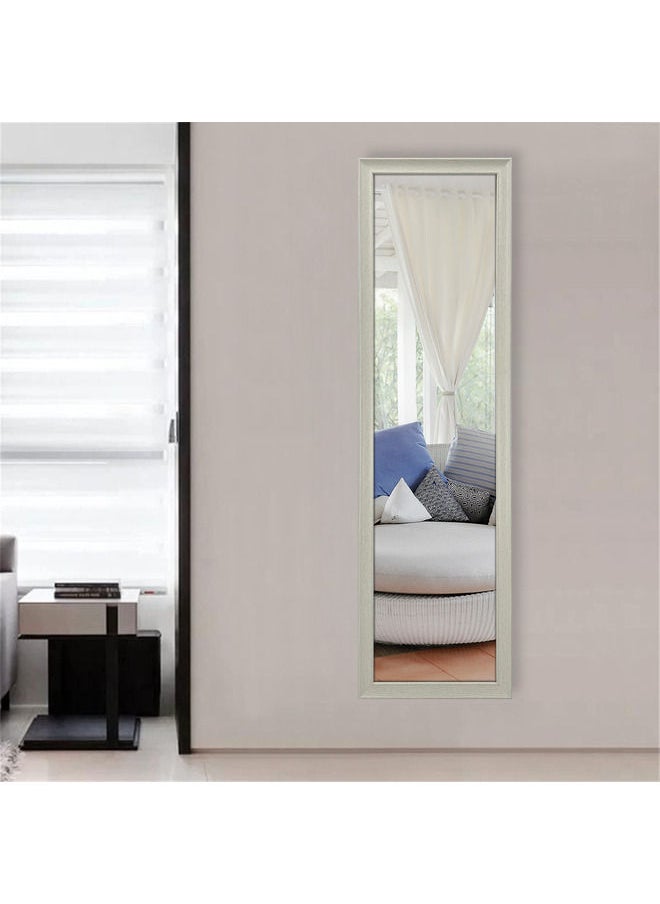 Decorhills - Vertical Wall Mount Mirror with PVC Frame, Full-Length Dressing Mirror for Bedroom, Bathroom, Living Room, Makeup & Vanity Mirror, Large Home & Office Wall Mirror, White 36x126cm - Image 1