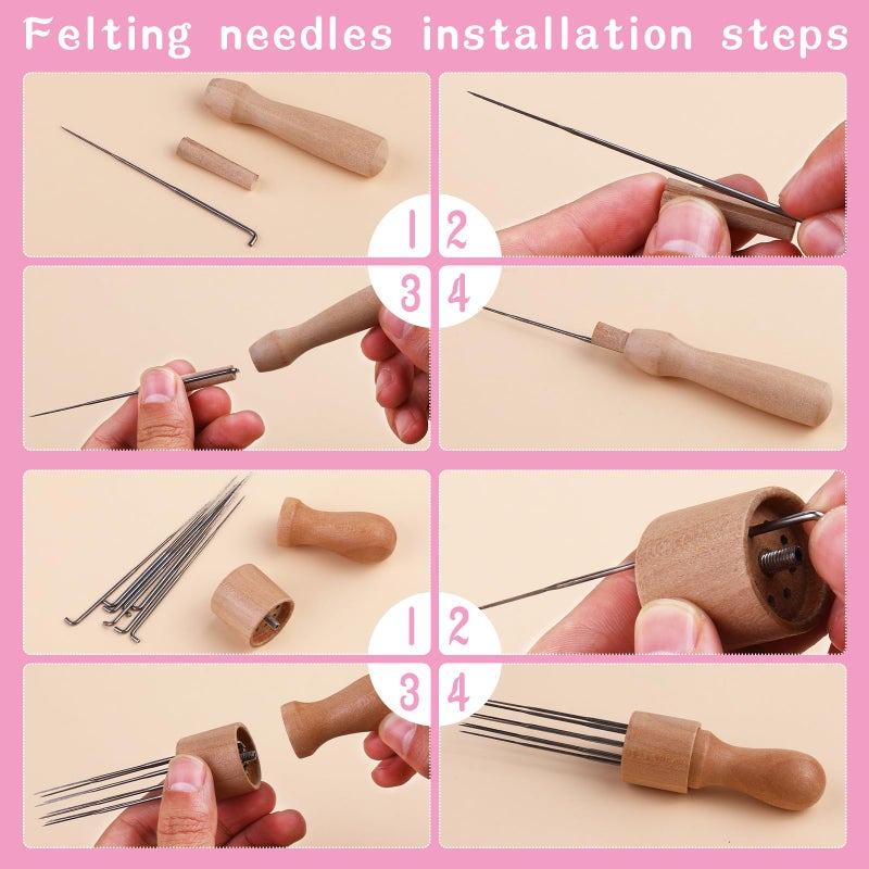 Mayboos Complete Wool Felting Tool Kit, Needle Felting Kit, Needle Felting Tools with 90Pcs Needle Felting Needles, 3Pcs Needle Bottles,2Pcs Needle Felting Pen,Needle Felting Tools for Beginner,Professional - Image 3