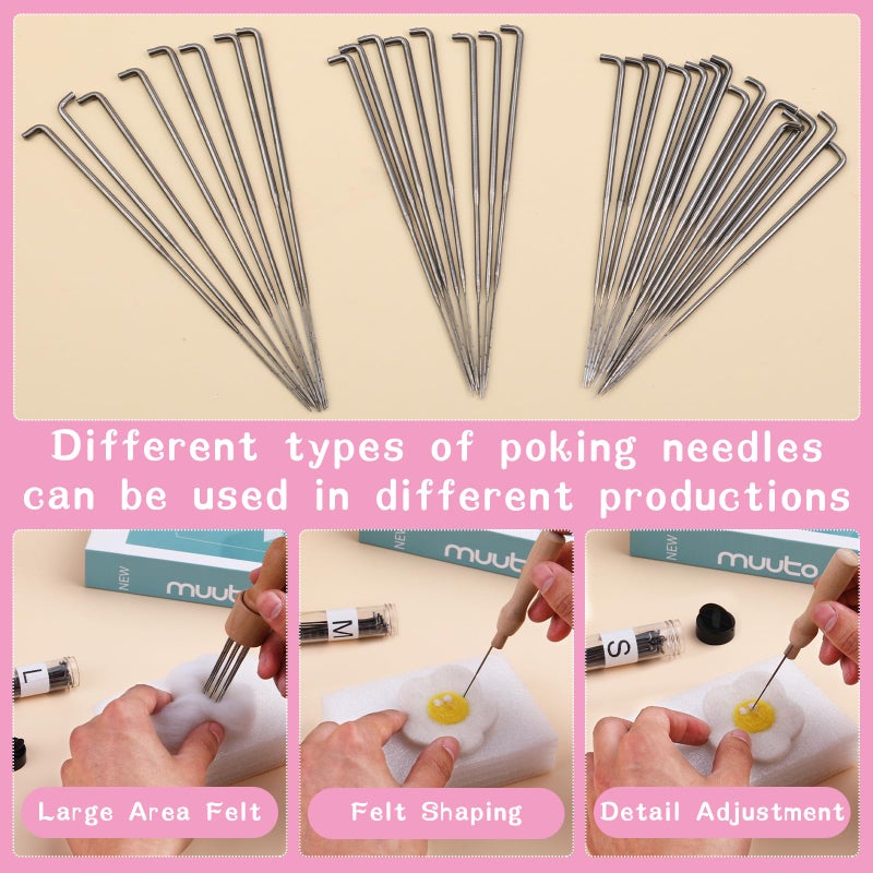 Mayboos Complete Wool Felting Tool Kit, Needle Felting Kit, Needle Felting Tools with 90Pcs Needle Felting Needles, 3Pcs Needle Bottles,2Pcs Needle Felting Pen,Needle Felting Tools for Beginner,Professional - Image 4