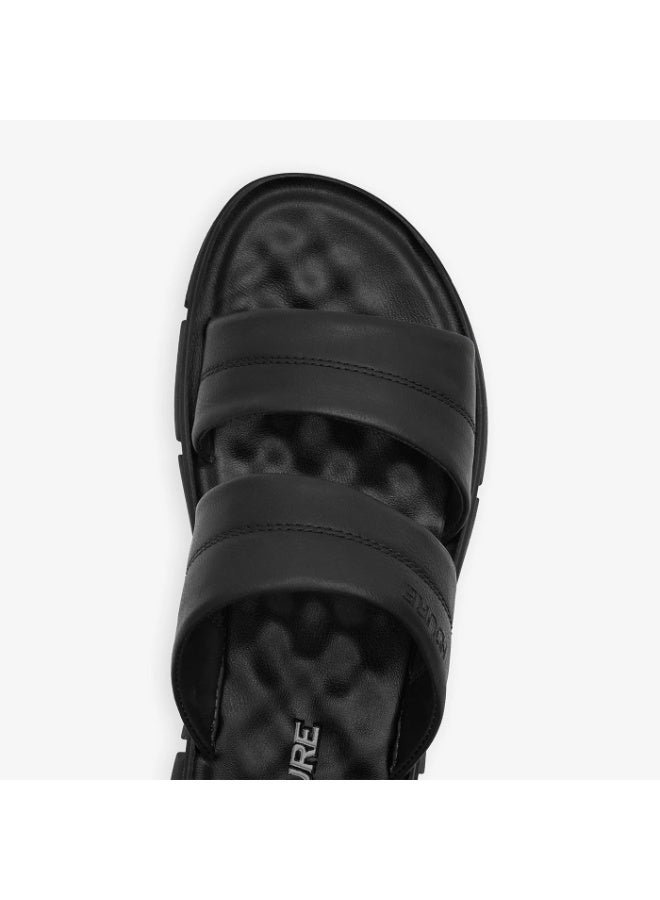 NDURE Men's Double Strap Slide Sandals, Leather, Casual Open Toe Slip-On - Image 5