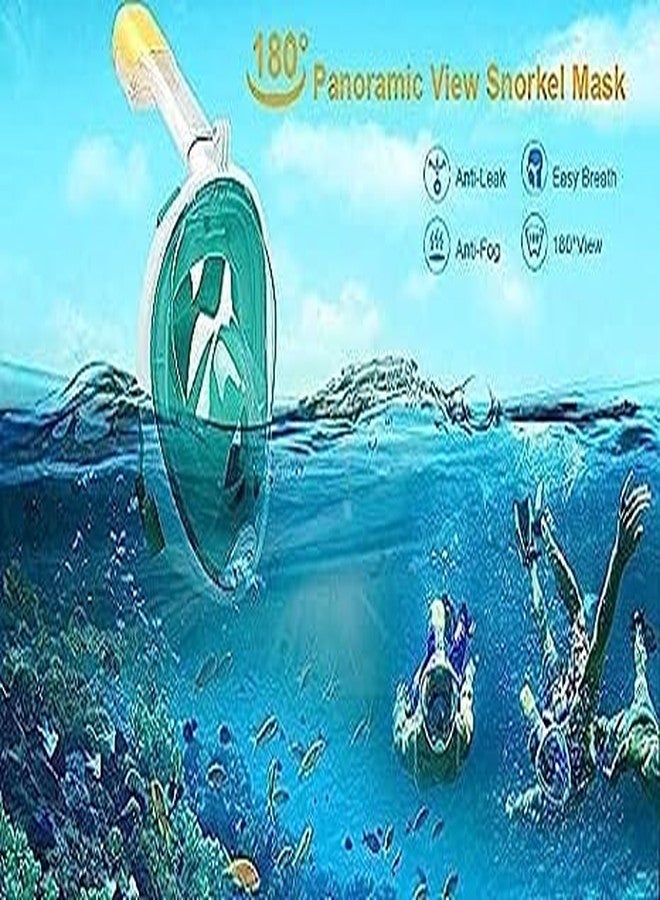 VBM Full-Face Snorkeling Mask 180° Seaview Easy Breathing Diving Mask Suitable for Adults or Kids Sports Camera Slot Anti-Fog and Leak Proof - Image 4