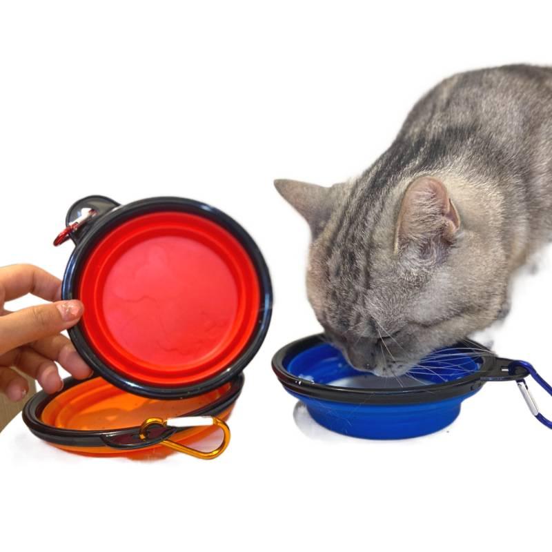 Black Portable Silicone Pet Bowl with Collapsible Design Portable Travel Silicone Build and Travel Outdoor Use for dogs cats travel walks and outdoor feeding Routine Use - Image 2