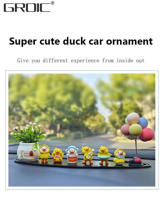 GROIC Dashboard Decorations with 6 lovely ducks,Car Decoration Ornaments Auto Interior Decor,Car Dashboard Cute Cartoon Decoraion - Image 2