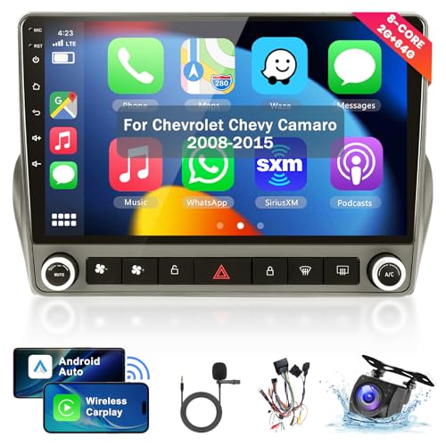 METEESER 5G WiFi Android 15 Car Stereo for Chevrolet Chevy Camaro 2008–2015 Wireless Carplay Android Auto,9" HD IPS Touchscreen Car Radio Support GPS/10band DSP Audio/Bluetooth/FM/SWC/Backup Camera - Image 1