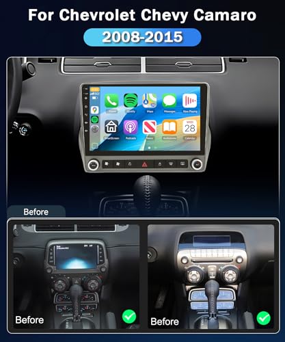METEESER 5G WiFi Android 15 Car Stereo for Chevrolet Chevy Camaro 2008–2015 Wireless Carplay Android Auto,9" HD IPS Touchscreen Car Radio Support GPS/10band DSP Audio/Bluetooth/FM/SWC/Backup Camera - Image 2