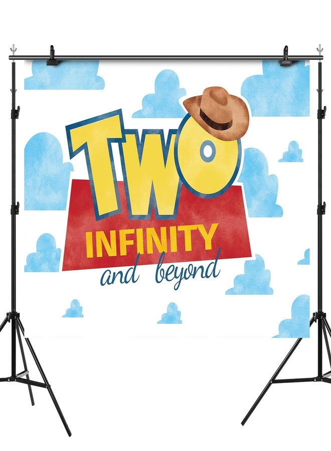 Rsuuinu Two Infinity and Beyond 2nd Birthday Hat Blue Clouds Photography Backdrop 7x5ft - Image 4
