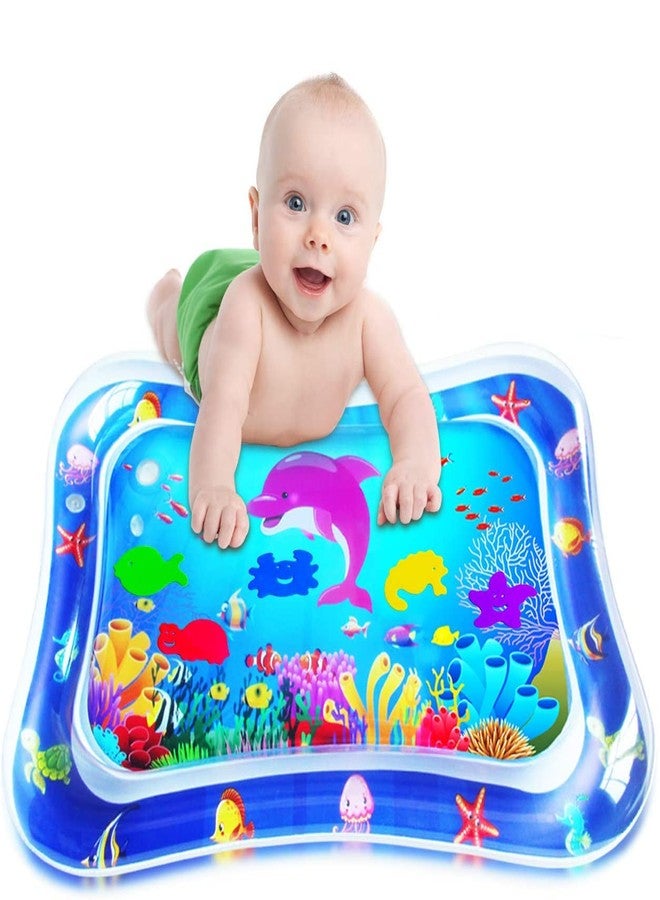 JUZR Baby Tummy-Time Water Mat: Infant Toy Gift Activity Play Mat Inflatable Sensory Playmat Babies Belly Time Pat Indoor Small Pad for 3 6 9 Month Newborn Boy Girl Toddler Fun Game - Image 1