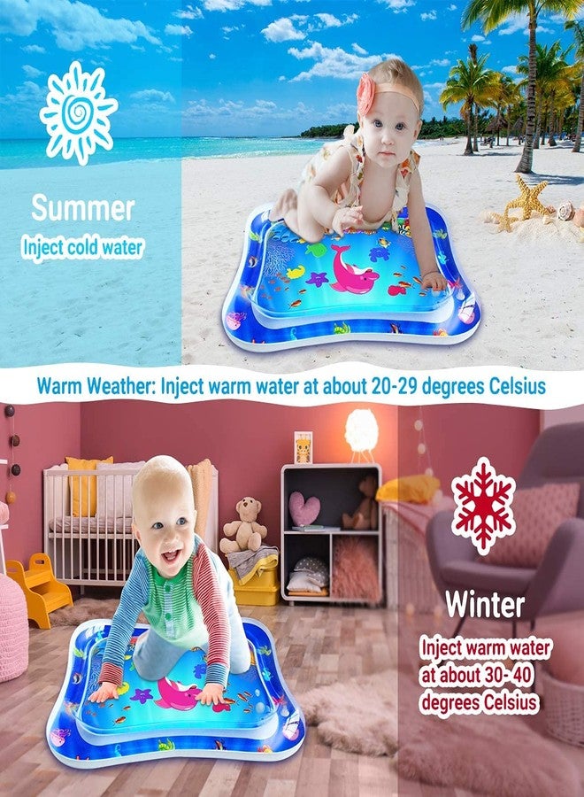 JUZR Baby Tummy-Time Water Mat: Infant Toy Gift Activity Play Mat Inflatable Sensory Playmat Babies Belly Time Pat Indoor Small Pad for 3 6 9 Month Newborn Boy Girl Toddler Fun Game - Image 2