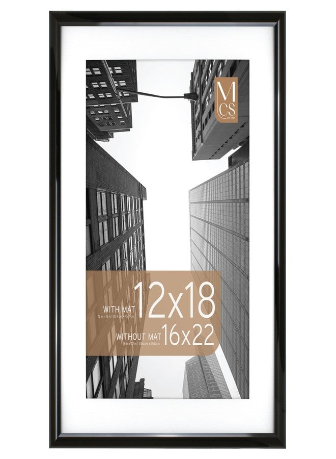 أم سي أس إطار ملصقات MCS Trendsetter مقاس 16x22، لعرض الصور مقاس 12x18 مع إطار داخلي أو 16x22 بدون إطار داخلي، إطار صور كبير معلق على الحائط عموديًا وأفقيًا للصور والملصقات، أسود (عبوة واحدة) - Image 1