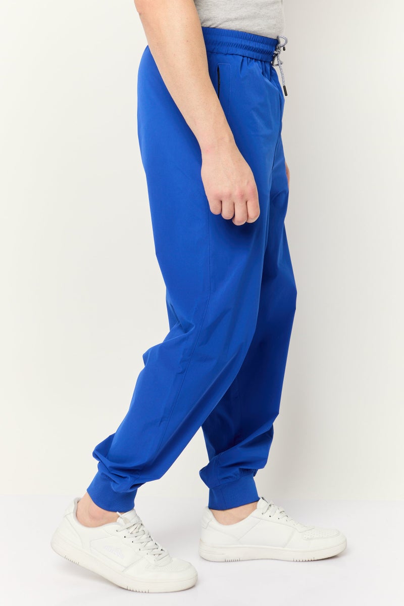 ESPRIT Men Regular Fit Solid Jogger Pants, Blue - Image 4