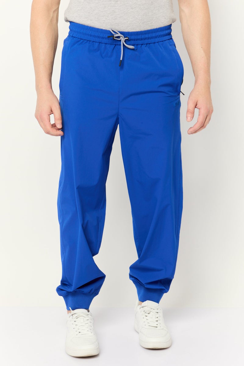 ESPRIT Men Regular Fit Solid Jogger Pants, Blue - Image 1